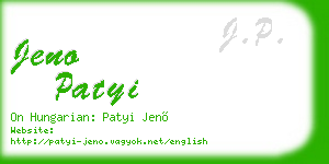 jeno patyi business card