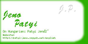 jeno patyi business card